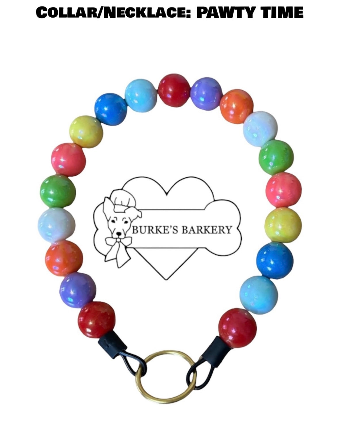 PAWTY TIME FUNctional Beaded Dog Collar/Necklace